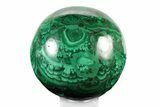 Flowery, Polished Malachite Sphere - Congo #241969-1